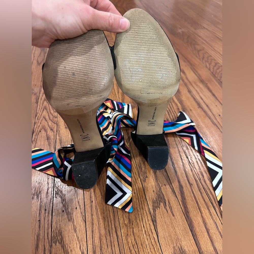 I.N.C. International Concepts Kanata Heels with Colorful Scarf Accent - 7 - Picture 6 of 6